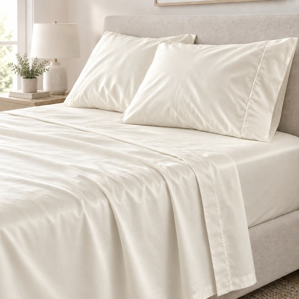 Kirkland Signature 680 Thread Count King Sheet 4 Piece Set White Pima Cotton